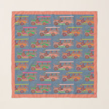 Jeepney 36x36-inch Chiffon Scarf Peach