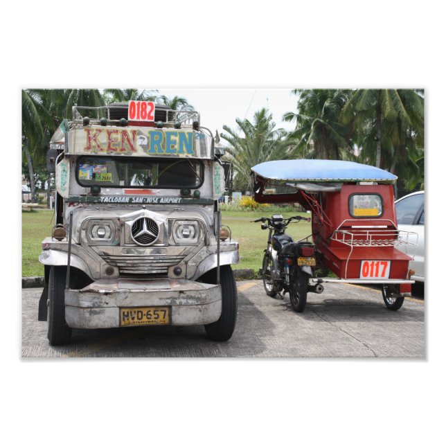 Jeepney and tricycle photo print (Front)