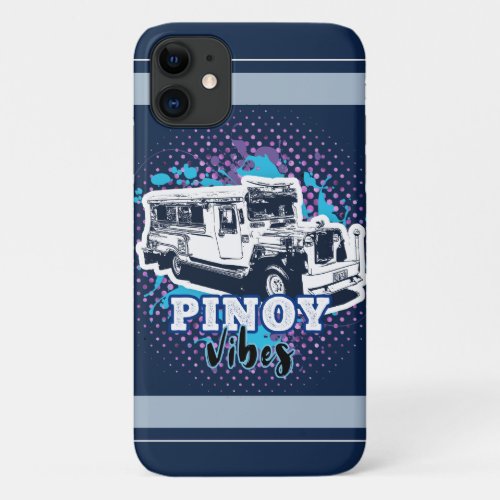 Jeepney Pinoy Vibes Blue Pink iPhone 11 Case