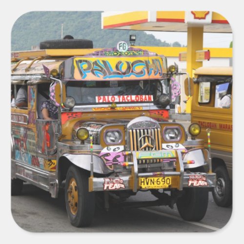 Jeepney Square Sticker