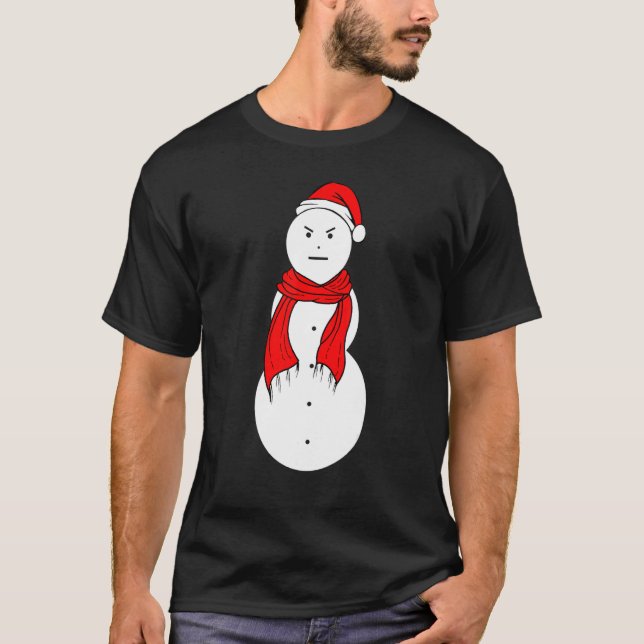 Jeezy Snowman Mad Snowman Christmas T-Shirt (Front)