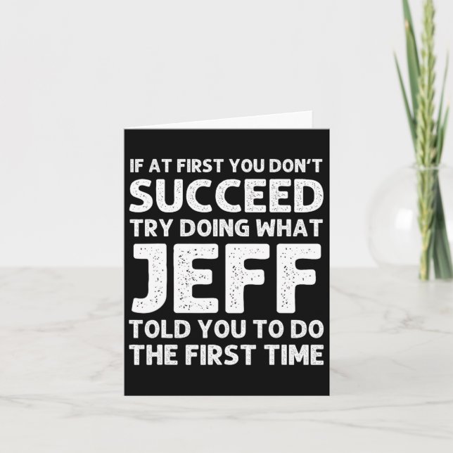 Jeff Gift Name Personalized Birthday Funny Christm Card (Front)