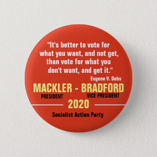 Jeff Mackler for President 2020 Button