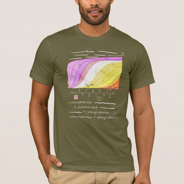 JEFF peptide, AUC theme, custom text, dark T-Shirt (Front)