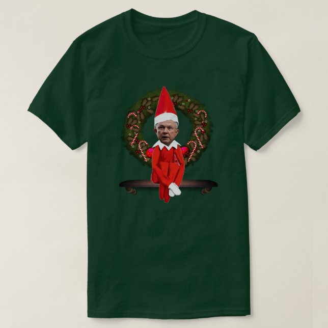 Jeff Sessions as a Christmas Elf T-Shirt (Design Front)