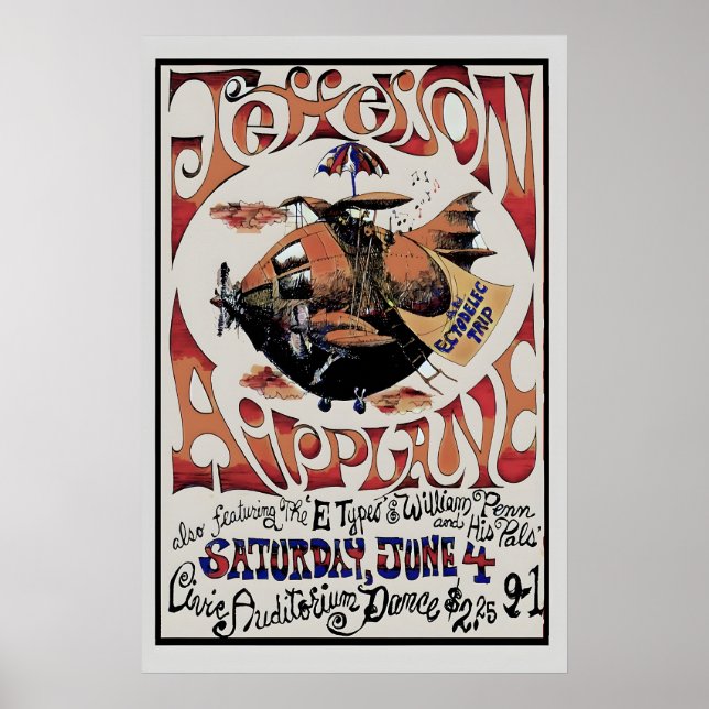 Jefferson Air Plane 1966 Concert Poster Print 1 (Front)
