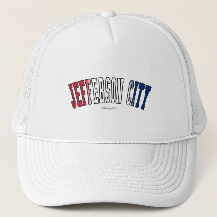 Jefferson City in Missouri State Flag Colors Mesh Hat