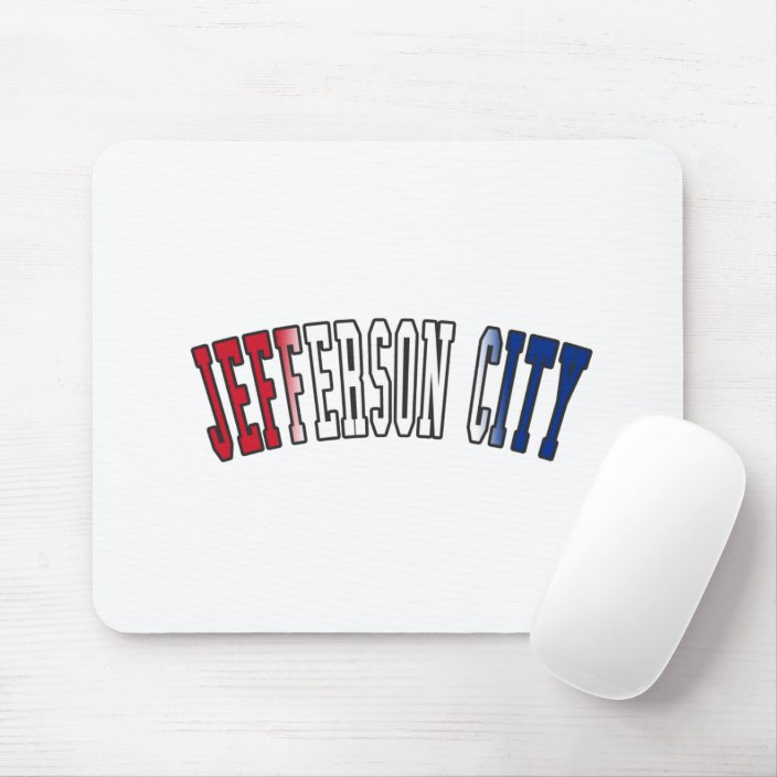 Jefferson City in Missouri State Flag Colors Mouse Pad