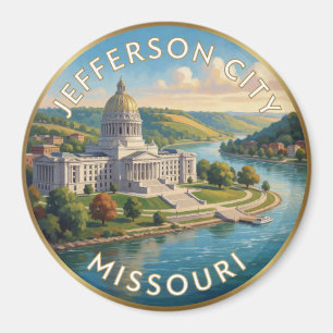 Jefferson City Missouri Capitol Travel Art Magnet