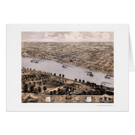 Jefferson City, MO Panoramic Map - 1869 Cards (Front Horizontal)