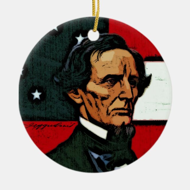 Jefferson Davis, President of the Confederacy Ceramic Ornament (Front)