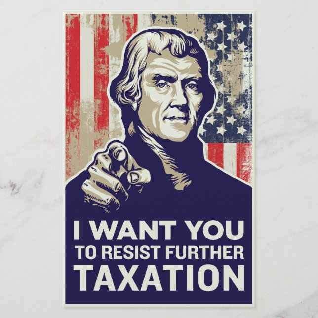 Jefferson I Want You Tax Resistance Flyer (Front)
