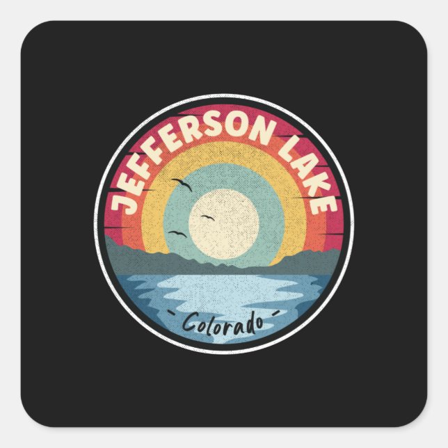 Jefferson Lake Colorado Colorful Scene Square Sticker (Front)
