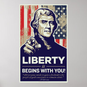 Jefferson Liberty Begins With You Print