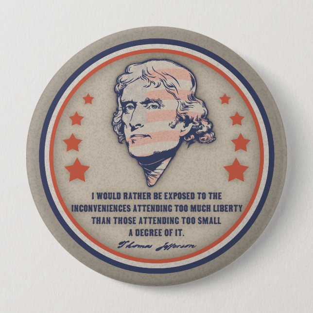 Jefferson Liberty II Pinback Button (Front)