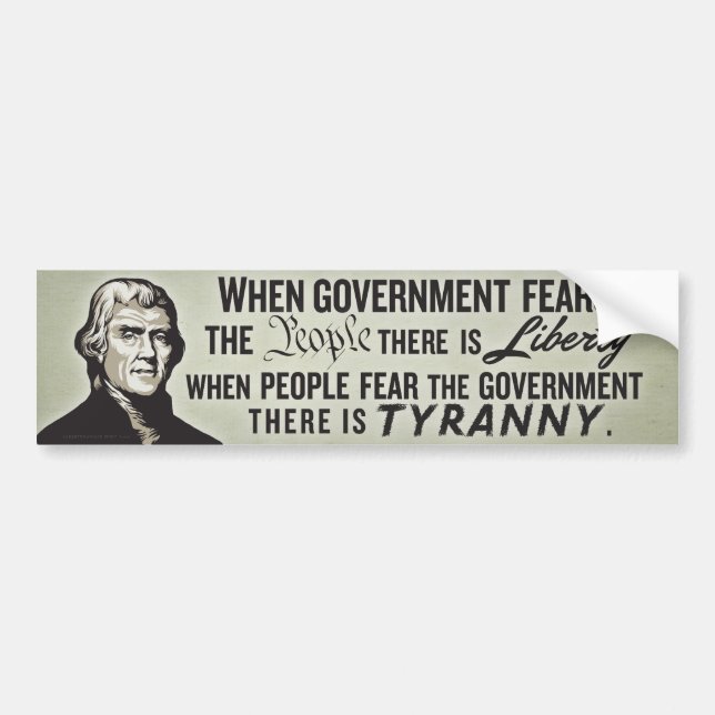 Jefferson Liberty & Tyranny Bumper Sticker (Front)