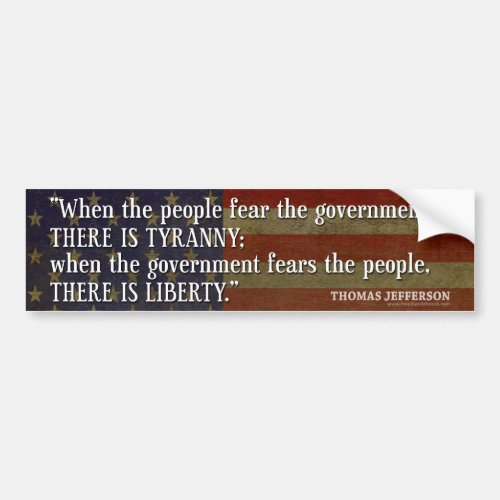 Jefferson Liberty vs Tyranny Bumper Sticker