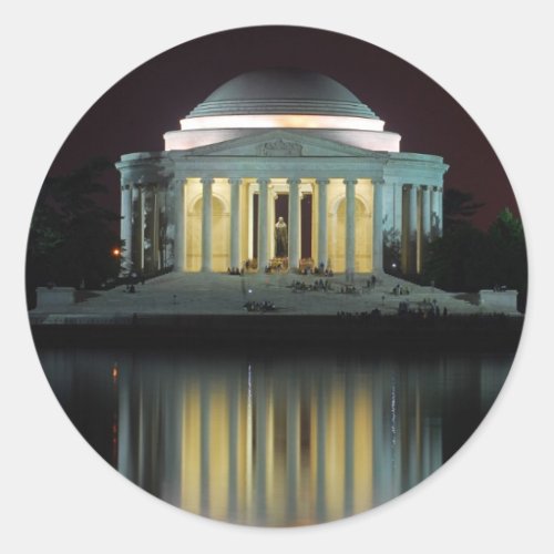 Jefferson Memorial Classic Round Sticker
