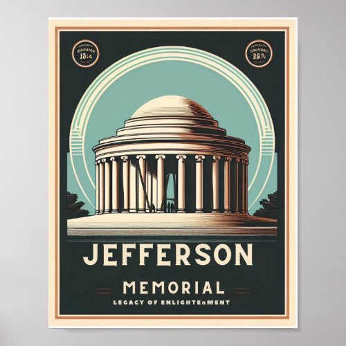Jefferson Memorial Commemorating the Legacy of Th Poster