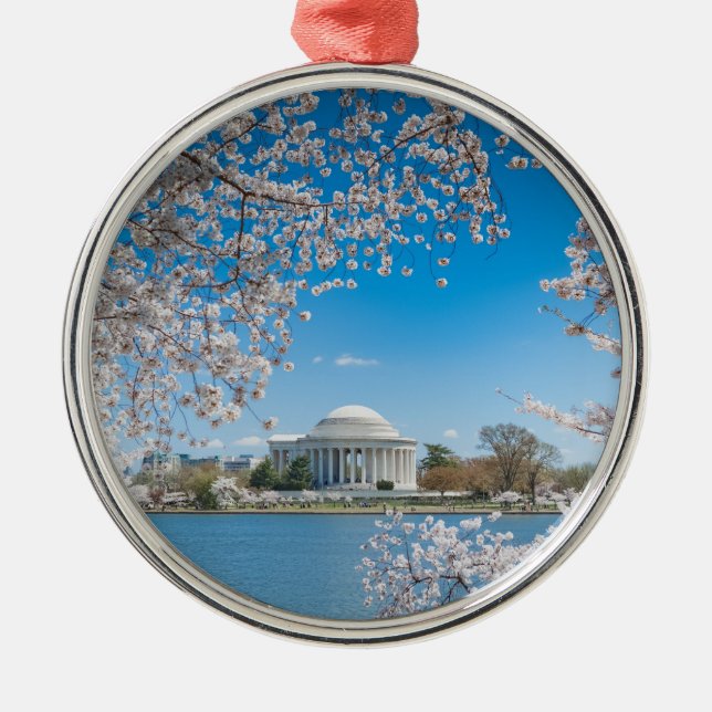 Jefferson Memorial in Spring Metal Ornament (Front)