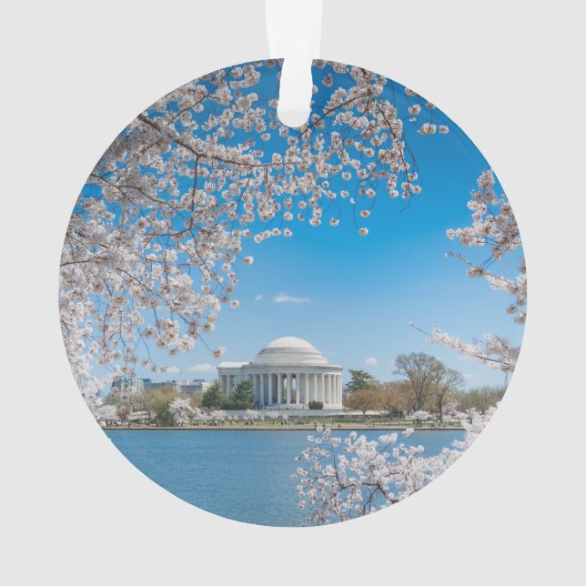 Jefferson Memorial in Spring Ornament (Back)