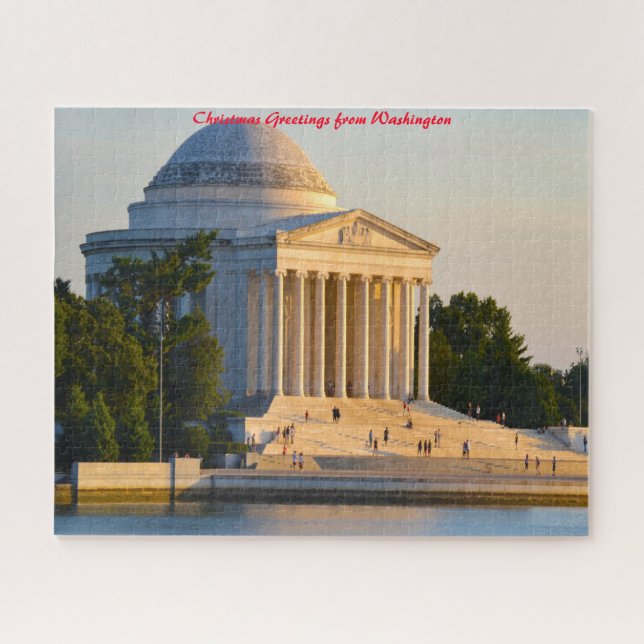 Jefferson Memorial Washington .Christmas Greetings Jigsaw Puzzle (Horizontal)