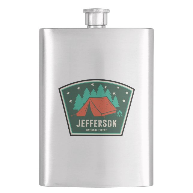 Jefferson National Forest Camping Flask (Front)