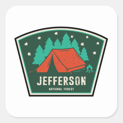 Jefferson National Forest Camping Square Sticker