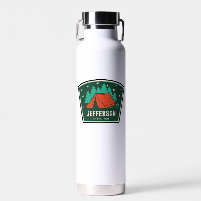 Jefferson National Forest Camping Water Bottle (Front)