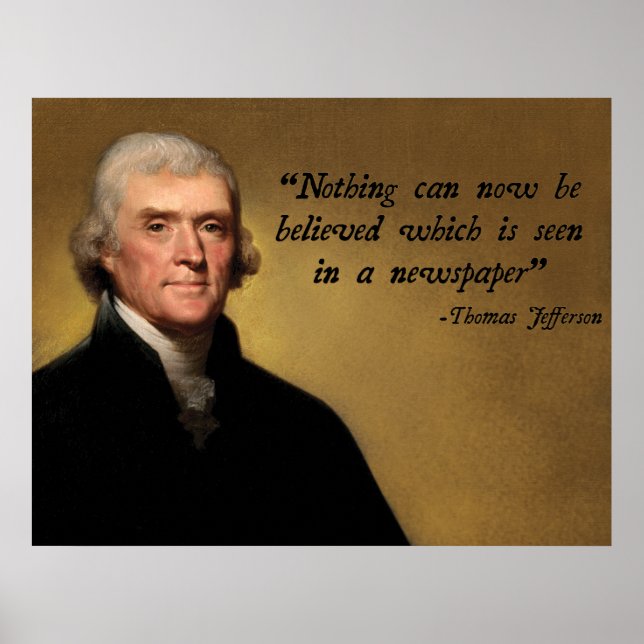 Jefferson Newspaper Quote Poster (Front)
