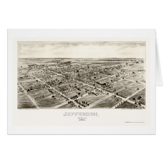 Jefferson, OH Panoramic Map - 1901 Cards (Front Horizontal)