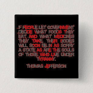 Jefferson on Food and Medicine Pinback Button