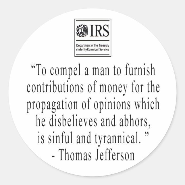 Jefferson Quote sticker (Front)