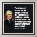 Jefferson: The Right To Bear Arms Poster at Zazzle