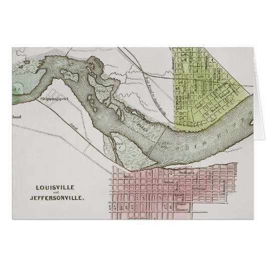 JEFFERSONVILLE, INDIANA: MAP CARDS (Front Horizontal)