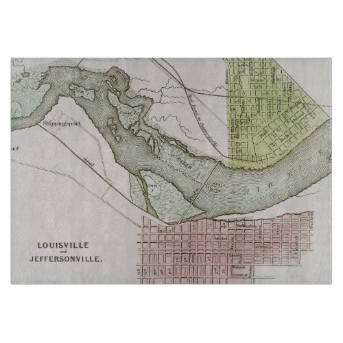 JEFFERSONVILLE INDIANA MAP CUTTING BOARD