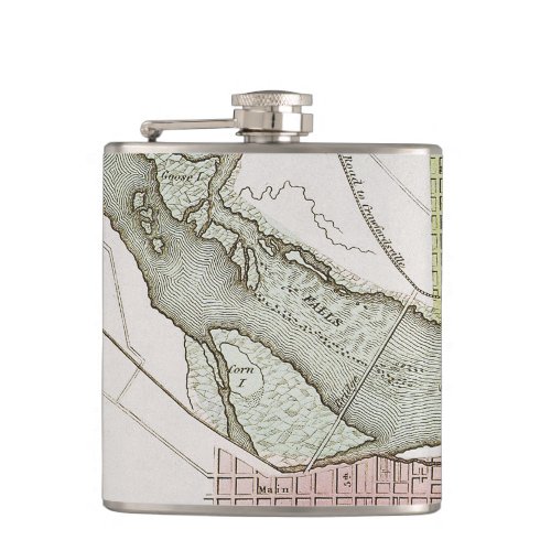 JEFFERSONVILLE INDIANA MAP HIP FLASK