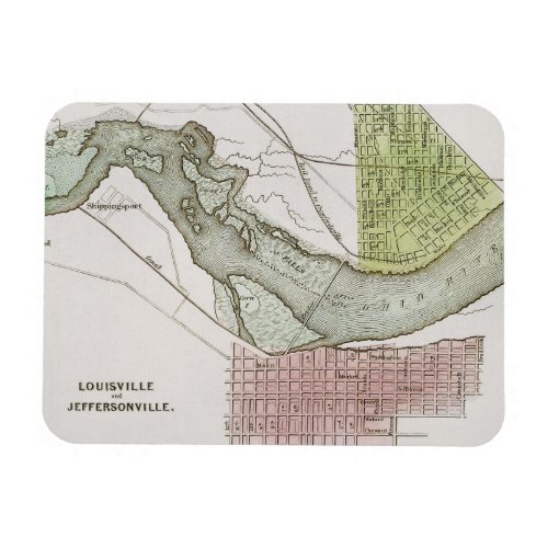 JEFFERSONVILLE INDIANA MAP MAGNET