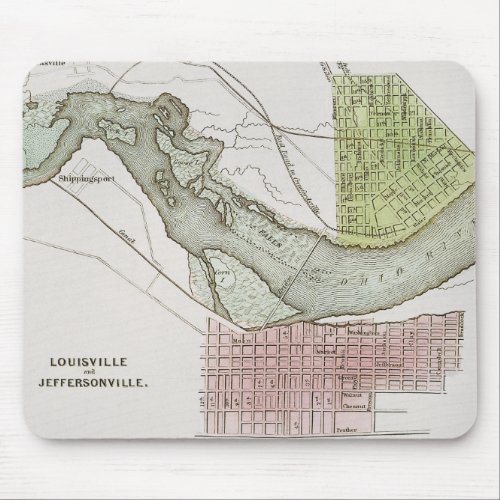 JEFFERSONVILLE INDIANA MAP MOUSE PAD