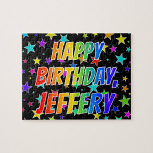"JEFFERY" First Name, Fun "HAPPY BIRTHDAY" Jigsaw Puzzle