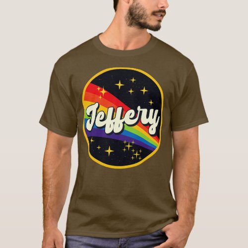 Jeffery Rainbow In Space Vintage Style T_Shirt