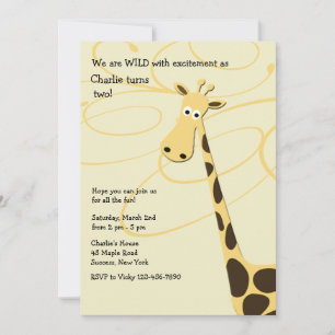 Jeffrey Giraffe Birthday Party Invitation