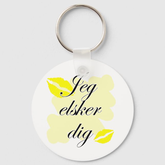 Jeg elsker dig  - Danish - I Love You Keychain (Front)