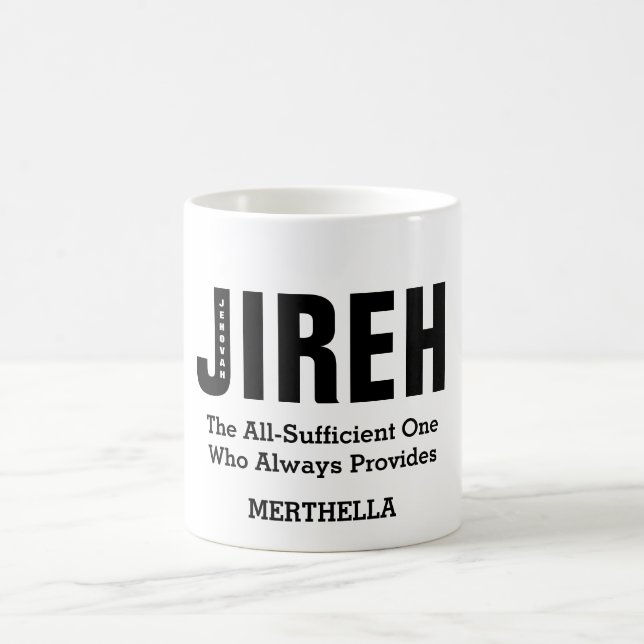 JEHOVAH JIREH Personalized Christian Coffee Mug (Center)