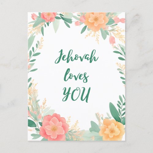 Jehovah Loves You  JW Postcard