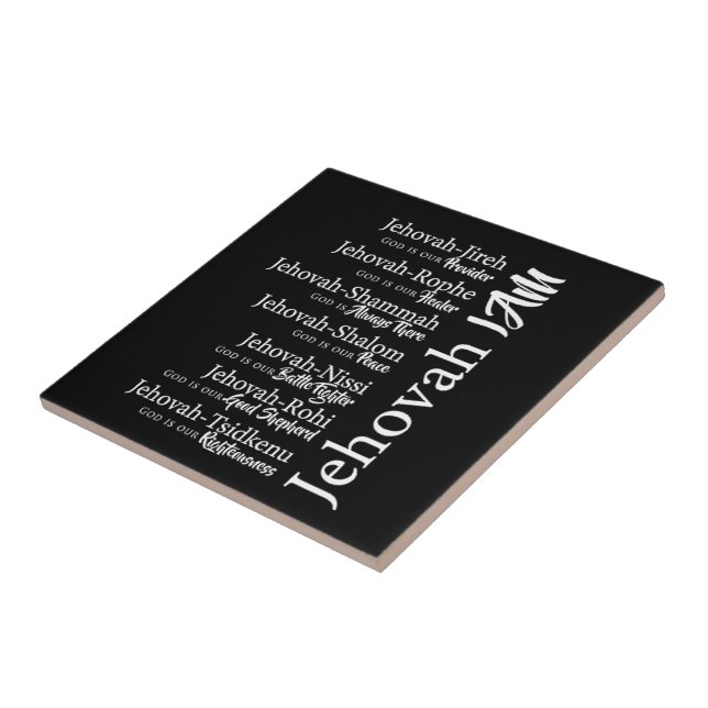 Jehovah names ceramic tile (Side)