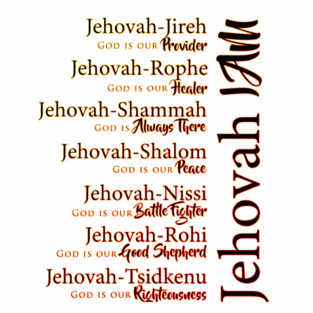 Jehovah names gold cutout Magnet (Front)