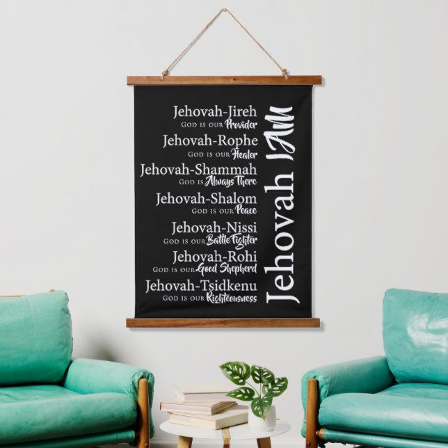 Jehovah names hanging tapestry (Living Room)