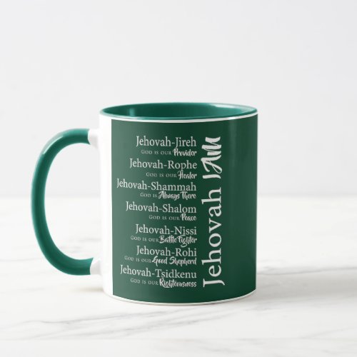 Jehovah names mug