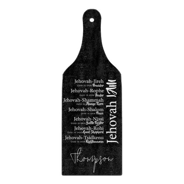 Jehovah names personalized cutting board (Front)